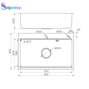 Chậu rửa bát 1 hố Konox Topmount Sink KN8151TS Dekor